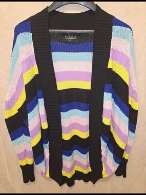 KILLSTAR Oversized Striped Open Cardigan